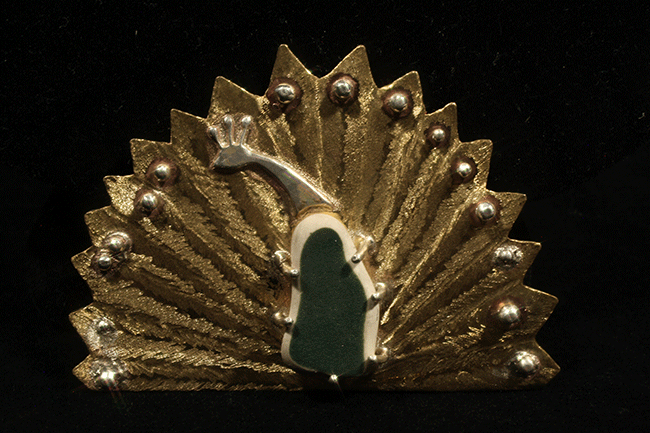  A gold peacock