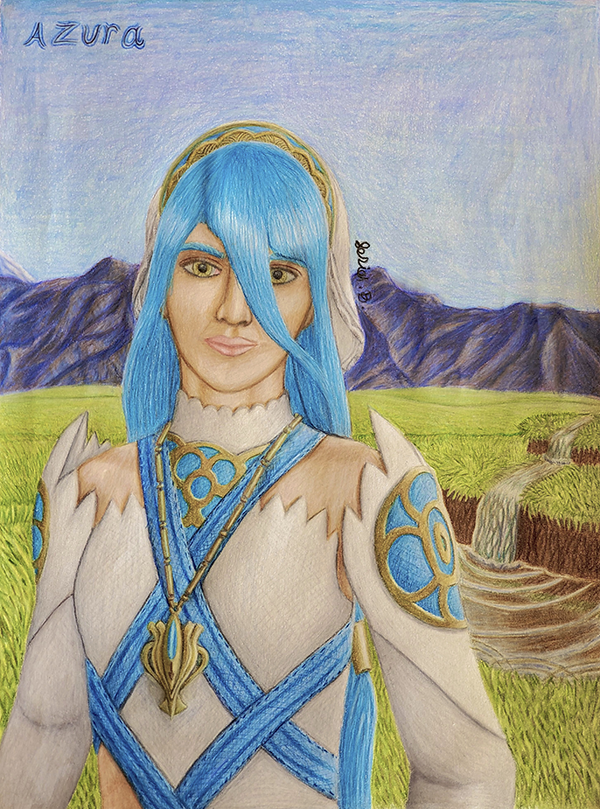 Azura in grassy field