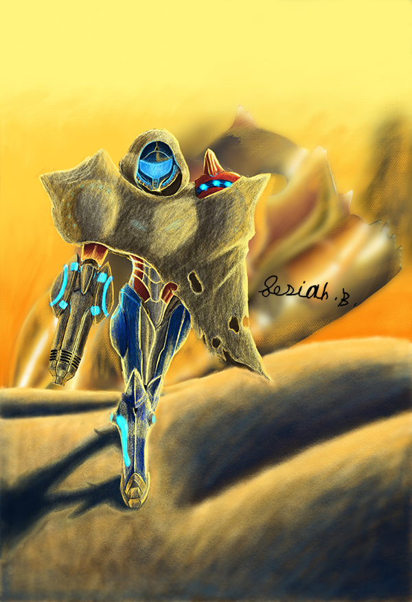 Grey voice wlaking through a desert
